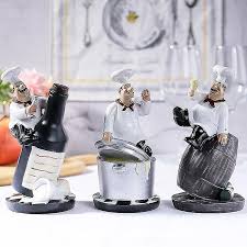 4pcs Italian Chef Statue Figurines