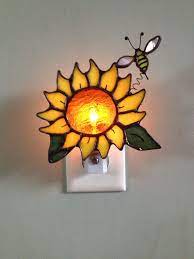 Sunflower Bumble Bee Stained Glass