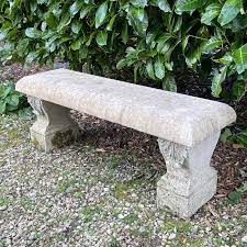 An English Carved Stone Garden Bench