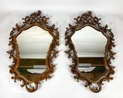 Vintage Wall Mirror In Carved Wooden