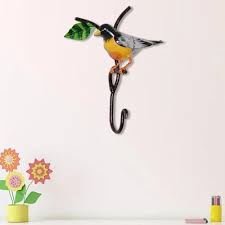 Iron Hand Painted Bird Wall Hook