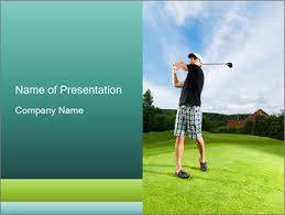 Sporty Man Playing Golf Powerpoint Template Infographics Slides