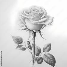 pencil drawing of a beautiful rose