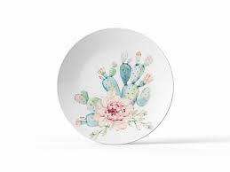 Blooming Cactus Wall Plate Wall Decor