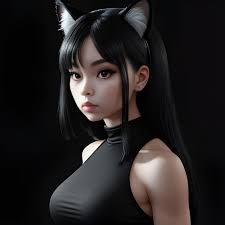 beautiful asian with cat makeup
