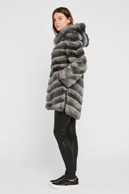 Rabbit Fur Reversible Coat Shantti Rex Long