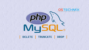 php mysql delete truncate drop table