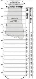 Striderite Sizing Chart Includes European Equivalents As