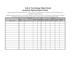 Inventory Sign Out Sheet Template Trend Inventory Check Out Sheet