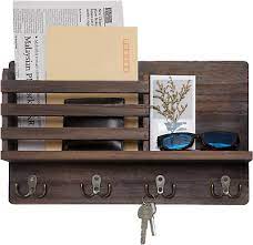 Wall Mounted Mail Holder Wooden Key