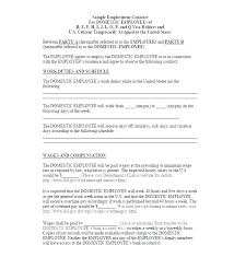 Work Agreement Template Free