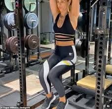 Training arms with female bodybuilder donna williams salib. Vogue Williams Shows Off Her Taut Abs As She Returns To The Gym Three Months After Welcoming Gigi Daily Mail Online
