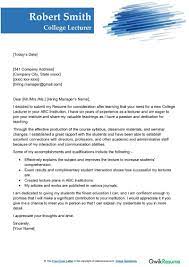 college lecturer cover letter exles
