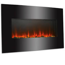 Electric Fire Fireplace Curved Black