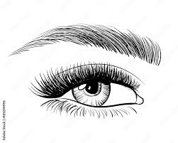 hand drawn beautiful female eye sketch