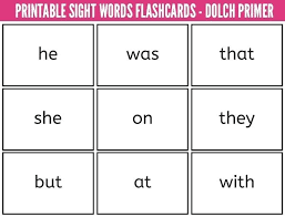 Free Dolch Sight Word Flashcards Worksheets For Grade 1 Science