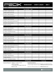 42 Specific P90x Portion Control Chart
