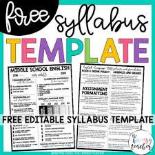 Free Editable Syllabus Template