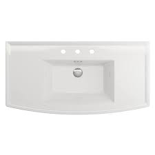 White Fireclay Rectangular Console Sink