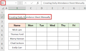 daily attendance sheet in excel