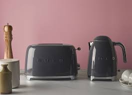 smeg slate grey kettle toaster