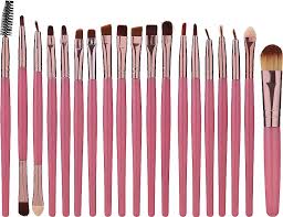 lewer makeup brush set 20 pcs pink