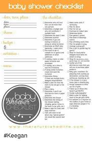 Baby Shower Checklist Date Time Place Date The Checklist O Determine