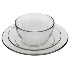 Clear Glass Dinnerware Set