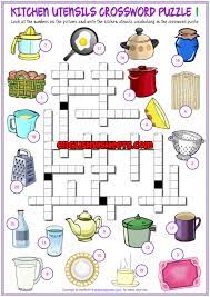 kitchen utensils esl crossword puzzle