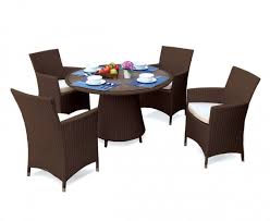 rattan glass top dining table and