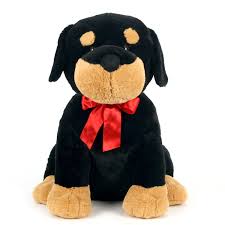 sitting puppy plush toy rottweiler