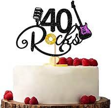 Snazzy Black Red And Gold 40th Birthday Cake Rock Star Pastries gambar png