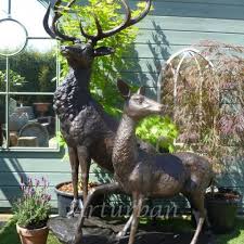 Deer Standing On Stone Statue
