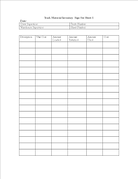 Truck Inventory Sign Out Sheet Templates At