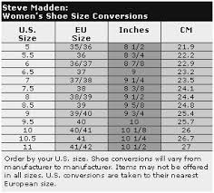 Steve Madden Shoe Size Chart Www Bedowntowndaytona Com