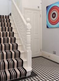 black and white striped stair carpet