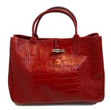longch red leather handbag purse bag
