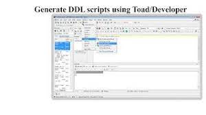 generate ddl scripts from oracle toad