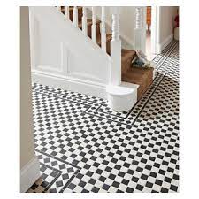 white chequer tile victorian hall