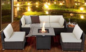 Costway 7pcs Patio Rattan Fur