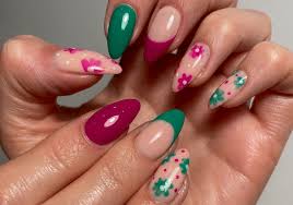 colourful flower nails step by step