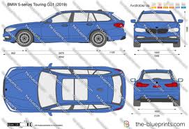 bmw 5 series touring g31 vector drawing