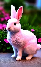 premium photo a pink rabbit with a