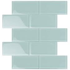 Apollo Tile Light Blue 3 In X 6 In Polished Glass Mosaic Tile 5 Sq Ft Case
