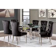 Chrome And Black Dining Table Set