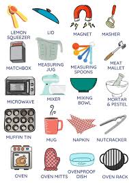180 kitchen utensils name list with