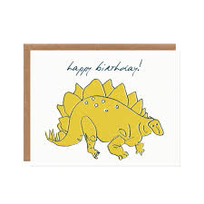 Happy Birthday Stegosaurus Card Dinosaur Card For Kids And Adults Orange Twist Cards