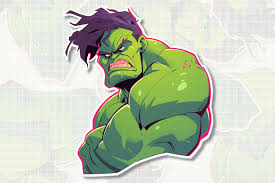drawn angry hulk sticker unleash the