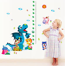 Ws0277 Cutie Dinosaur Height Chart Wall Sticker
