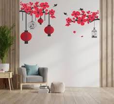Chinese Lamps In Double Sheet Wall